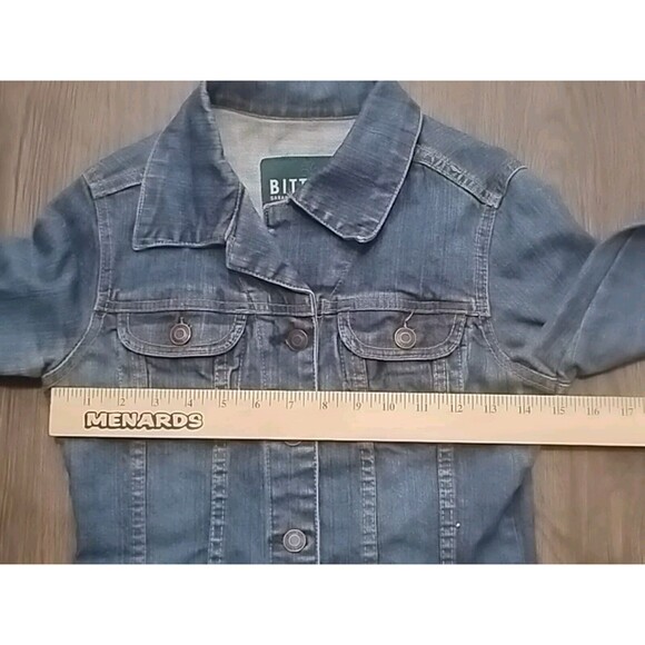 Bitten Sarah Jessica Parker jacket Womens small Dark Wash Long Sleeve Denim Jean - Picture 8 of 9